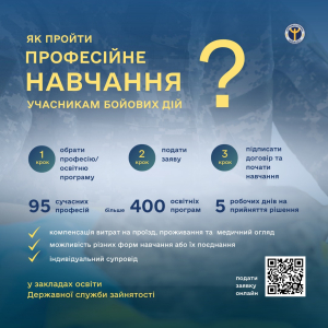Як ветерани можуть безкоштовно пройти професійне навчання